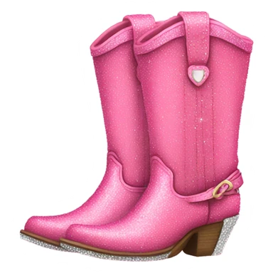 Pink sparkly cowgirl boots sticker