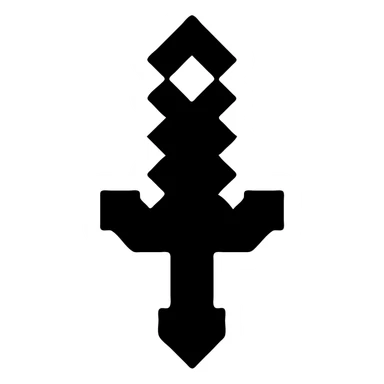 solid filled diamond sword icon simple and bold sticker