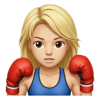 blonde female boxer long hair sticker