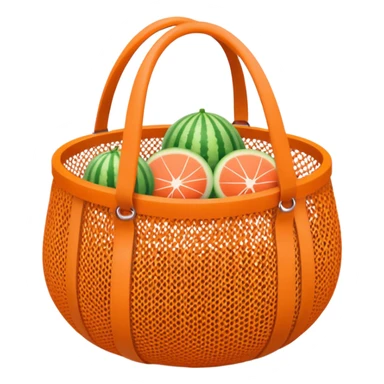 net bag,  mesh storage bag, tote bag, stored with melon it has two knited handles as bag itself sticker