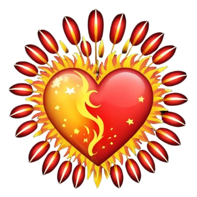 firework heart sticker