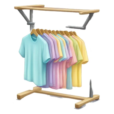 small clothing rack with pastel clothes  sticker