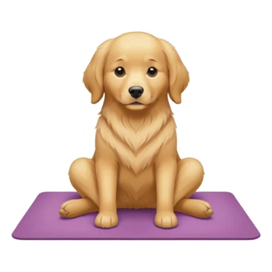 Golden retriever on yoga mat sticker