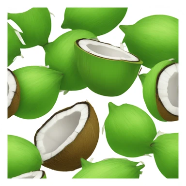   Whole green coconut drinkable with tube sticker