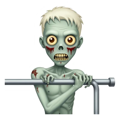 Zombie holding onto a rail sticker