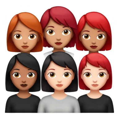 A girl with medium black weave hair another girl with  short red hair and another girl with short black hair sticker