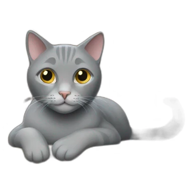Grey Cat in his house  sticker