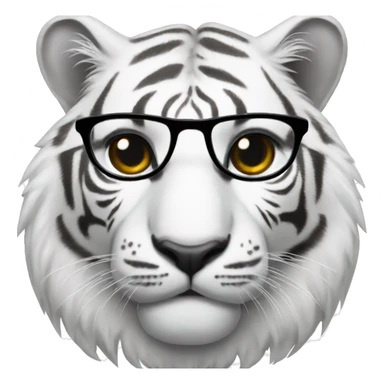 white tiger with black eyeglases sticker