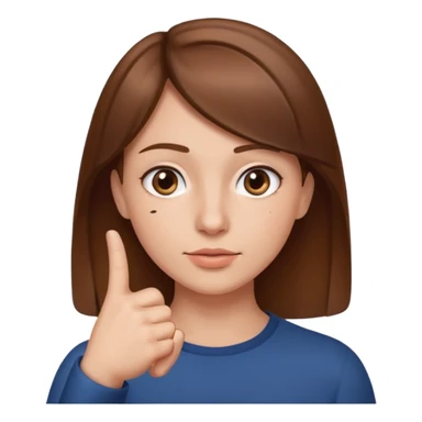 finger pointing left under nose sticker