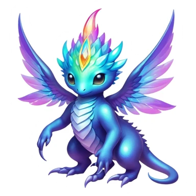 Epic divine complex iridescent aesthetic-Fakémon-creature-scenery sticker