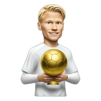 Erling Haaland qui soulève un ballon d'or sticker