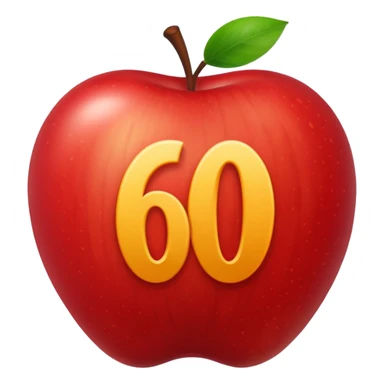 The apple 100 emoji 💯 but instead of 100 it says 60 sticker