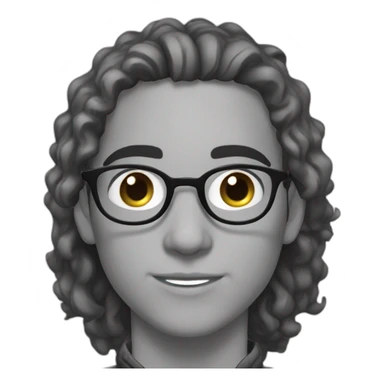 A beautiful Moroccan young man with blapck, wet hair and white skin, wearing round glasses and jacket sticker