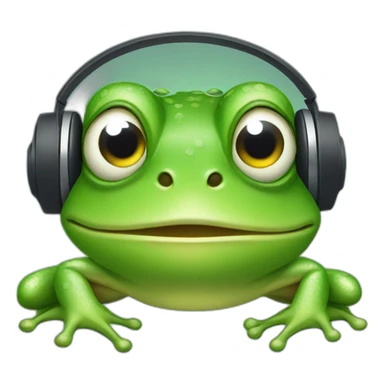 frog wearing headphones sticker