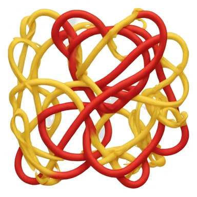yellow curl loop, with huge red X at the middle sticker