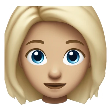 A girl with golving hair , light skin color and blue eyes sticker
