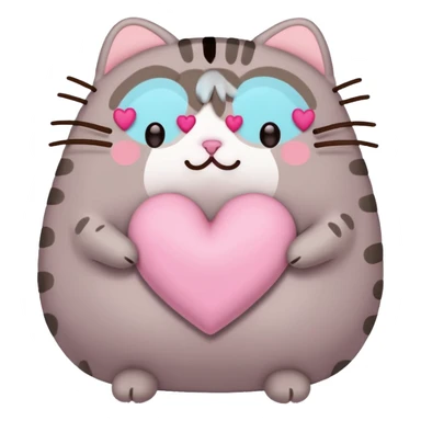 pusheen heart Pink cute sticker