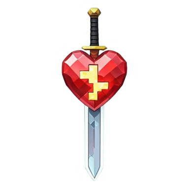 Minecraft hardcore mode pixel sword with cracked heart survival challenge sticker