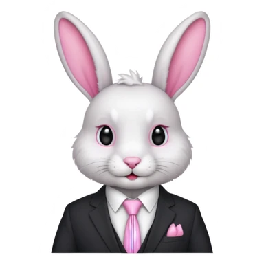 rabbit with sutit tie sticker