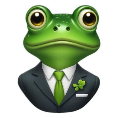 Frog wearing a suit sticker
