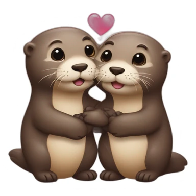 Two otters in love sticker