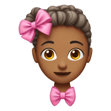 😜 wearing pink bow on head sticker