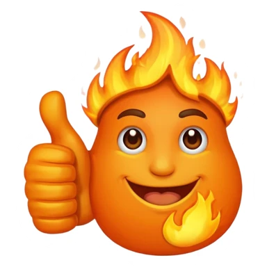 thumbs up with fire for thumb sticker