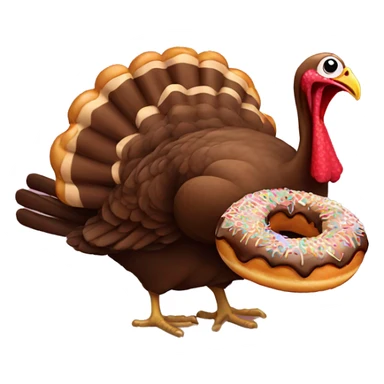 Turkey eating donut sticker