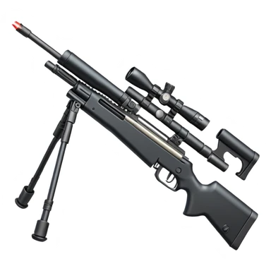 Mini ICBM launching lightweight sniper rifle wire stock, extended mag, assassin, bipod, laser sticker