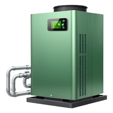 hybrid heat pump, simple, no text, emphasizing ecological aspect sticker