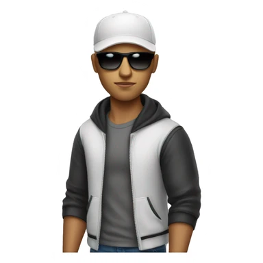 Bald Mexican young man with a baseball cap and sunglasses looking cool sticker