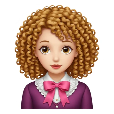 Mulher de cabelo cacheado coquete sticker