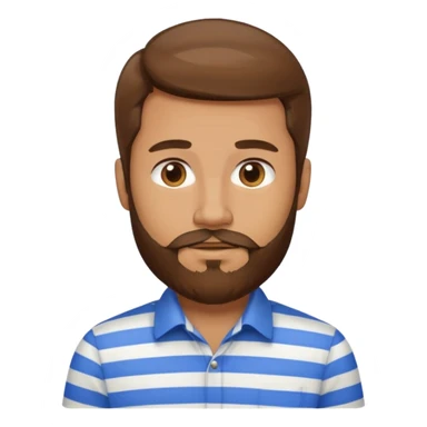 striped shirt with long hair and beard no moustache sticker