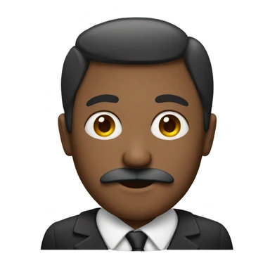 Man with a middle part and a  mustache sticker