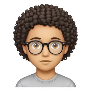 Lightskin boy with curly hair and glasses and a nice lined up haircut sticker