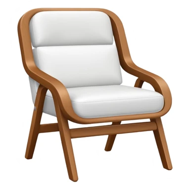 modern white chair with wood sticker