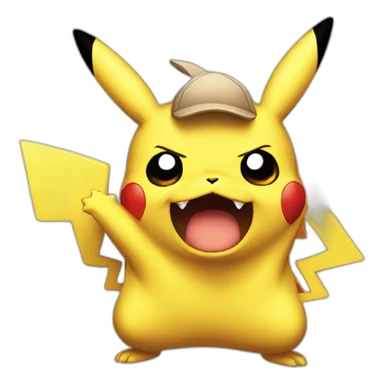 Angry pikachu striking light sticker