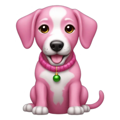 christmas pink dog sticker