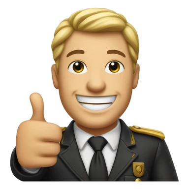 Smiling German man showing thumbs up  sticker