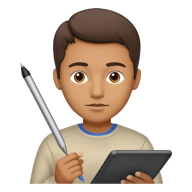 Man drawing on tablet sticker