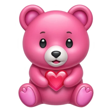 Oso gummy color aguamarina corazón rosa sticker