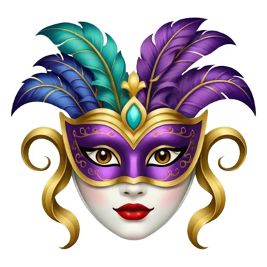 Venetian masked girl sticker