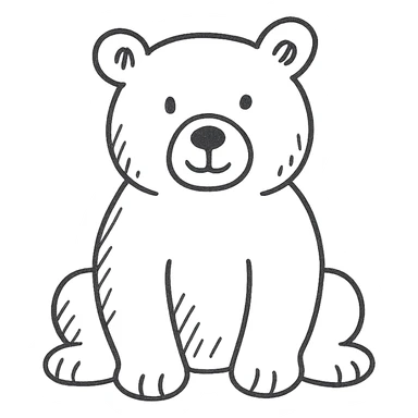 bear hand drawn black outlined icon no fill sticker