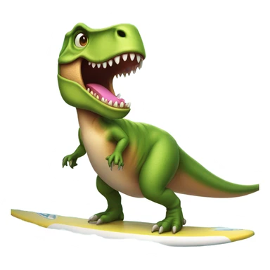 T-Rex wearing a tutu on a surfboard sticker
