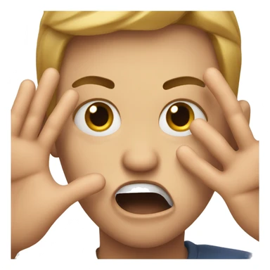 scared face with gesture bitting nails sticker