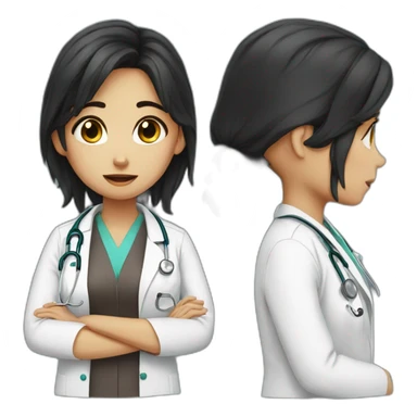 doctor girl dark hair crying tears sticker