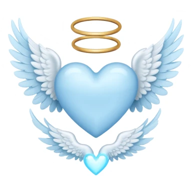 light sky blue heart with angel wing sticker