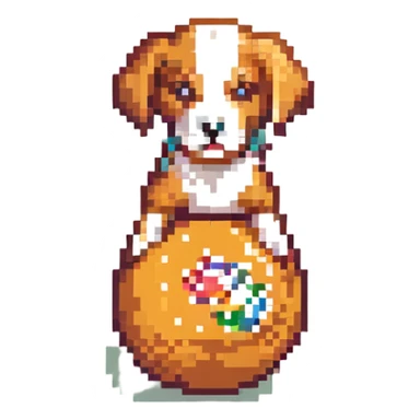 bowling skittle with puppy head on top sticker