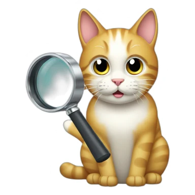 cat searching with a magnifier glass sticker