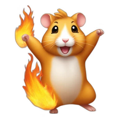 hamster on fire enjoying dance sticker